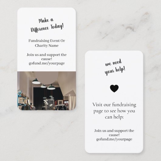 Fundraising | Charity Event Donate Now Design 名刺 (正面/裏面)