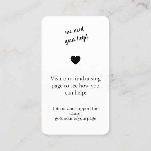 Fundraising | Charity Event Donate Now Design 名刺 (裏面)