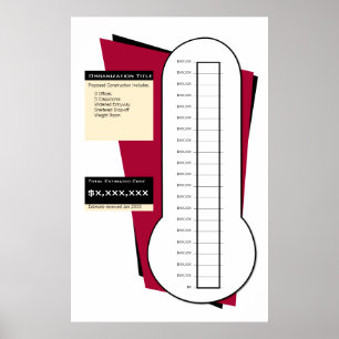 Fundraising Thermometer in Red - 20セクション ポスター