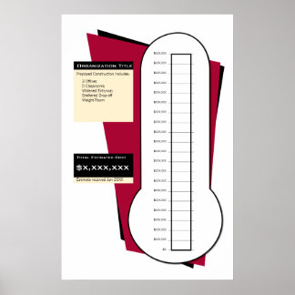 Fundraising Thermometer in Red - 20セクション ポスター