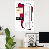 Fundraising Thermometer in Red - 20セクション ポスター (ホームオフィス)