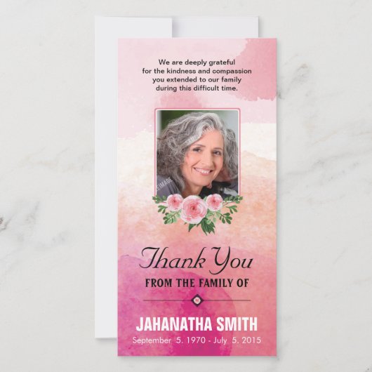 Funeraは写真カード感謝していしています サンキューカード (正面)