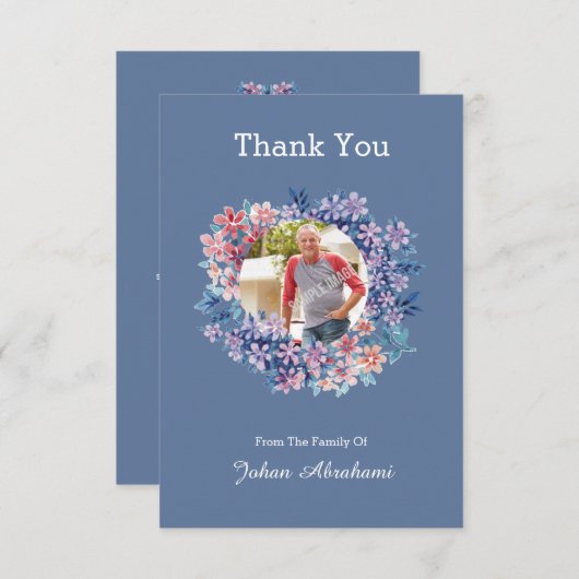 Funeraは写真カード感謝していしています サンキューカード (正面/裏面)