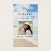 Funeral Beach Forever Hearts Photo Prayer Card (正面)