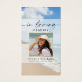 Funeral Beach In Loving Memory Photo Prayer Card (正面)