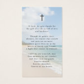 Funeral Beach Photo Forever Hearts Prayer Card (裏面)