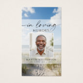 Funeral Beach Photo In Loving Memory Prayer Card (正面)