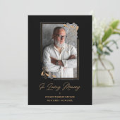 Funeral Black Fake Golden Branches Photo Remember 招待状 (スタンド正面)