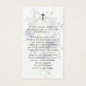 Funeral Blue Floral Photo Sympathy Prayer Card (裏面)