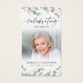 Funeral Botanical Celebrating Life Prayer Card (正面)