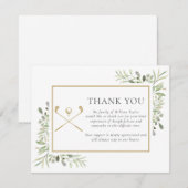 Funeral Celebration Of Life Greenery Golfer サンキューカード (正面/裏面)