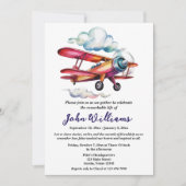 Funeral Celebration of Life Memorial Airplane 招待状 (正面)