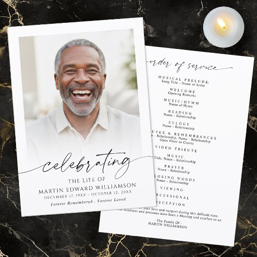 Funeral Celebration of Life Order of Service Photo プログラム
