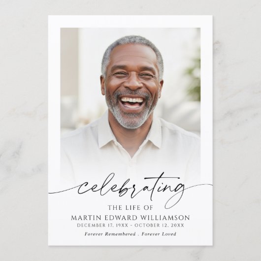 Funeral Celebration of Life Order of Service Photo プログラム (正面)