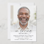 Funeral Celebration of Life Photo In Loving Memory 招待状 (正面)