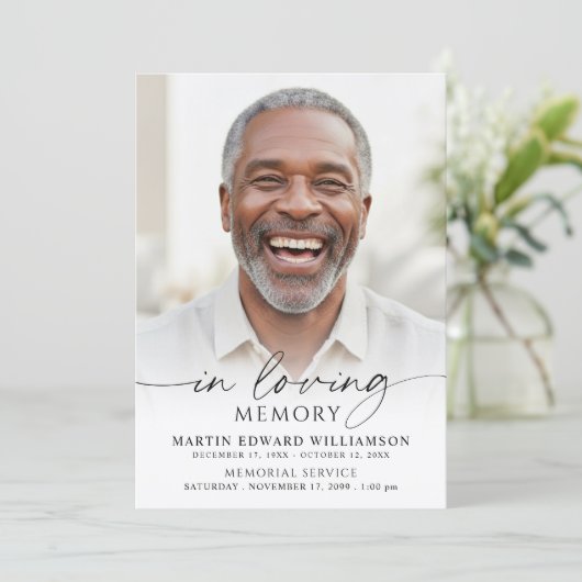 Funeral Celebration of Life Photo In Loving Memory 招待状 (スタンド正面)