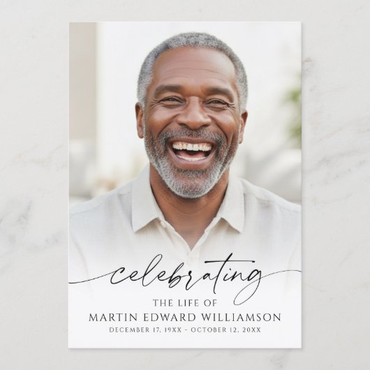 Funeral Celebration of Life Photo Order of Service プログラム (正面)