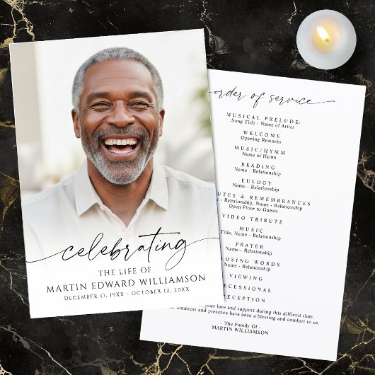 Funeral Celebration of Life Photo Order of Service プログラム