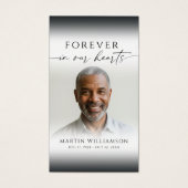 Funeral Cross Forever Hearts Photo Prayer Card (正面)