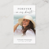 Funeral Cross Photo Forever Hearts Prayer Card 名刺 (正面)