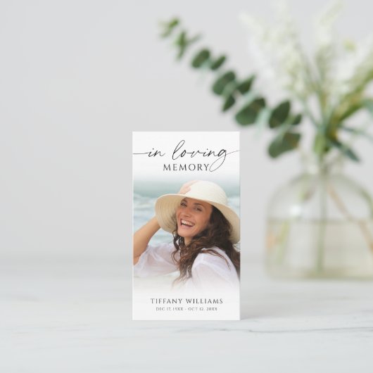Funeral Cross Photo In Loving Memory Prayer Card 名刺 (スタンド正面)
