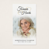Funeral Forever Hearts Cross Photo Prayer Card (正面)