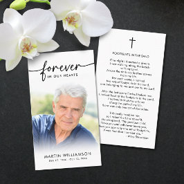 Funeral Forever Hearts Photo Cross Prayer Card 名刺