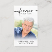 Funeral Forever Hearts Photo Cross Prayer Card 名刺 (正面)