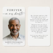 Funeral Forever Hearts Photo Minimal Prayer Card (正面&裏面)