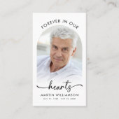 Funeral Forever Hearts Photo Script Prayer Cards 名刺 (正面)