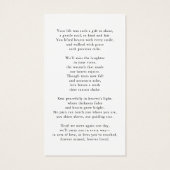 Funeral Forever Hearts Poem Photo Prayer Card (裏面)
