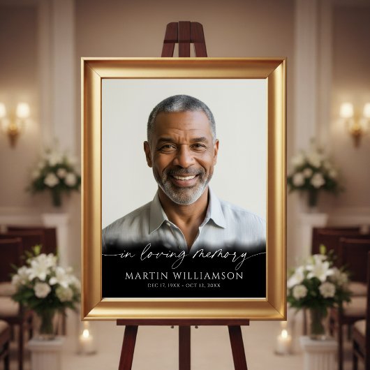 Funeral Forever In Our Hearts Photo Modern Script ポスター