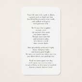 Funeral Forever In Our Hearts Photo Prayer Card (裏面)