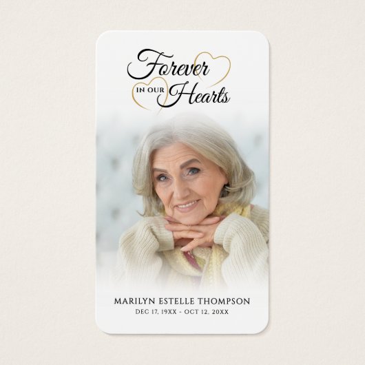 Funeral Forever In Our Hearts Photo Prayer Card (正面)