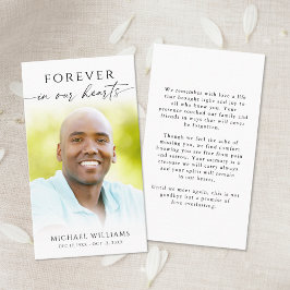 Funeral Forever In Our Hearts Photo Prayer Card 名刺