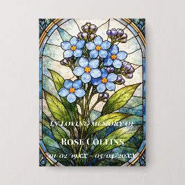 Funeral Forget me Not Stained Glass Memorial 缶バッジ