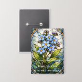 Funeral Forget me Not Stained Glass Memorial 缶バッジ (正面/裏面)