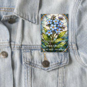 Funeral Forget me Not Stained Glass Memorial 缶バッジ (インサイチュ)