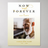 Funeral Golden Gradient Photo Whimsical Script 箔ポスター (正面)