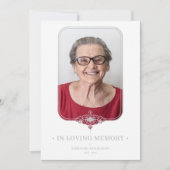 Funeral Grey Ornamental Lace Effect Photo 招待状 (正面)