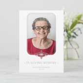 Funeral Grey Ornamental Lace Effect Photo 招待状 (スタンド正面)