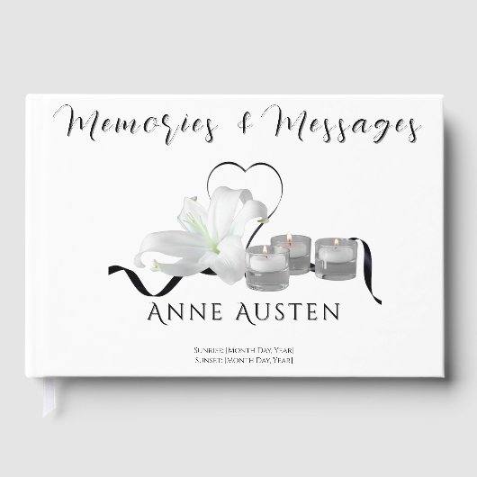 Funeral Guest Book - Editable  ゲストブック (正面)