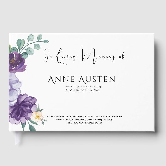 Funeral Guest Book - Editable ゲストブック (正面)