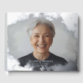 Funeral Guestbook Silver Clouds Foil Guestbook ゲストブック (正面)