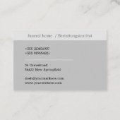 funeral home/Beerdigungsinstitut Kontur Baum Kreuz 名刺 (裏面)