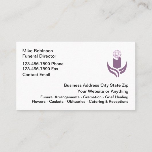 Funeral Home Cremation Services New 名刺 (裏面)