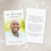 Funeral In Loving Memor Photo Prayer Card 名刺