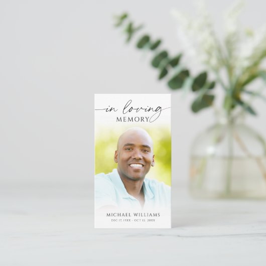Funeral In Loving Memor Photo Prayer Card 名刺 (スタンド正面)