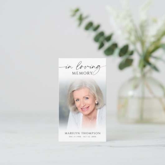 Funeral In Loving Memory Photo Prayer Card 名刺 (スタンド正面)
