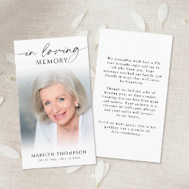 Funeral In Loving Memory Photo Prayer Card 名刺